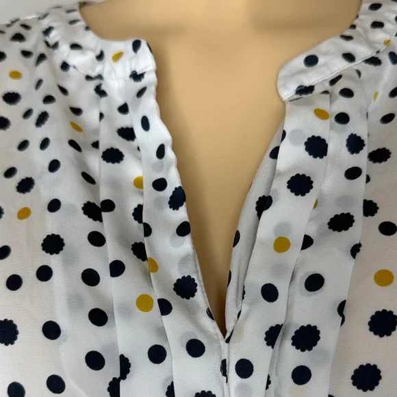 Ann Taylor Factory Polka Dot Blouse Size LP - Picture 4 of 15